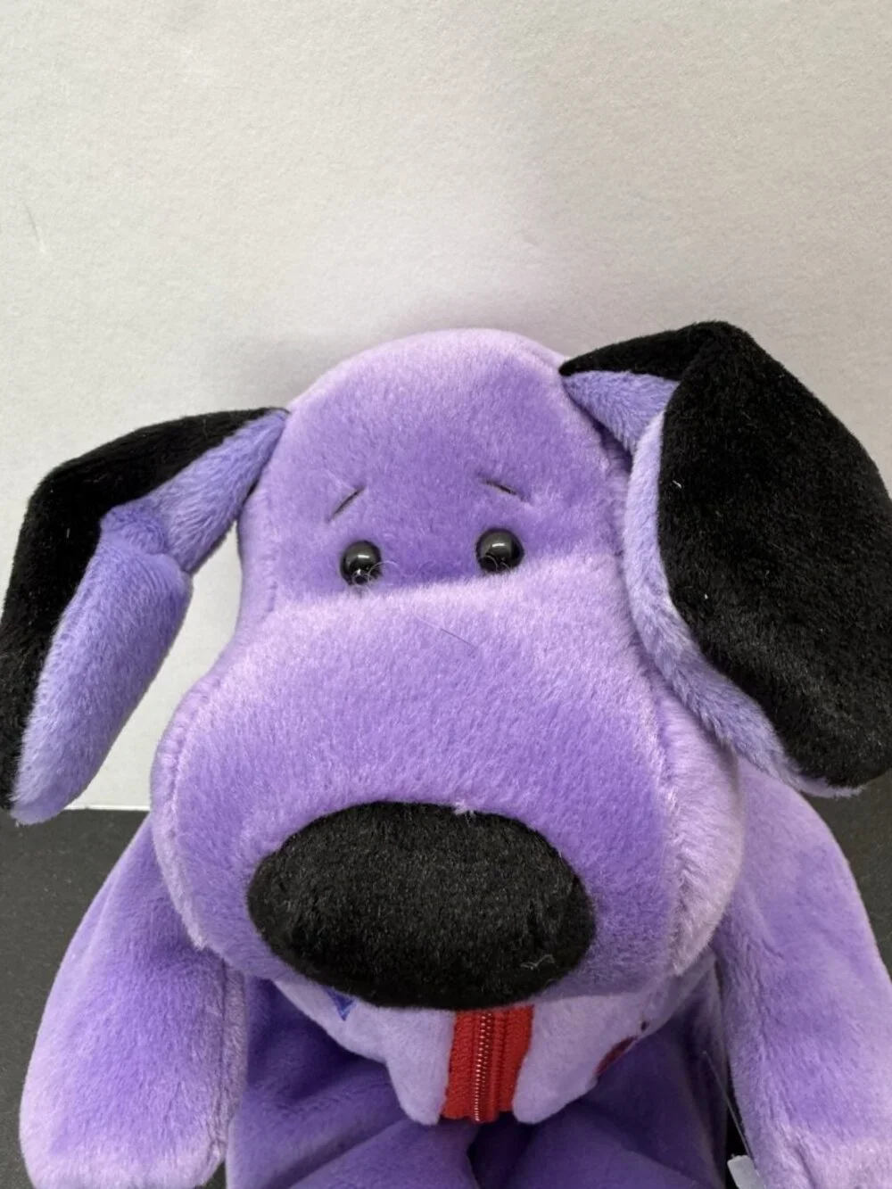 Vintage Rare Mary Meyer Heartstrings Stuffed Zipper Purple Dog Plush With Tags